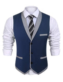 COOFANDY Chaleco de Traje para Hombre, Ajustado, para Negocios, Bodas, Chalecos, Chaleco