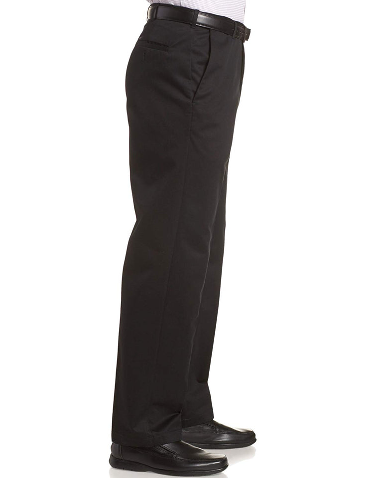 Haggar Pantalones de Trabajo para Hombre con Cintura expandible Oculta para Fin de Semana, sin Plancha, Parte Delantera Lisa