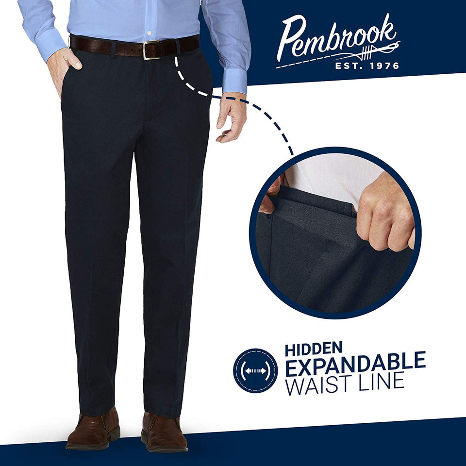 Pembrook - Pantalones para Hombre - Vestido de Cintura Extensible o Faldas Casuales - Trabajo, Golf, Chinos