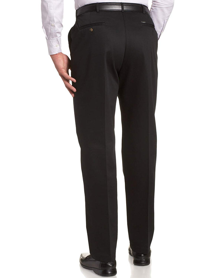 Haggar Pantalones de Trabajo para Hombre con Cintura expandible Oculta para Fin de Semana, sin Plancha, Parte Delantera Lisa