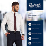 Pembrook - Pantalones para Hombre - Vestido de Cintura Extensible o Faldas Casuales - Trabajo, Golf, Chinos